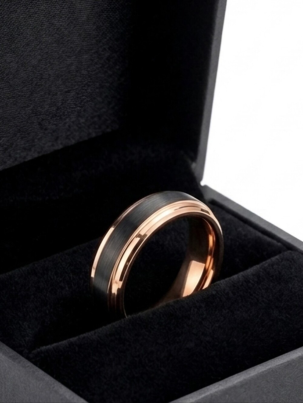 4mm Tungsten Ring In Black And Gold